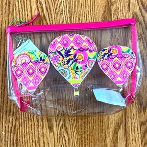Vera Bradley Clear Beach Cosmetic in Clementine